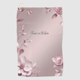 Toalla de golf floral rosa delicada
