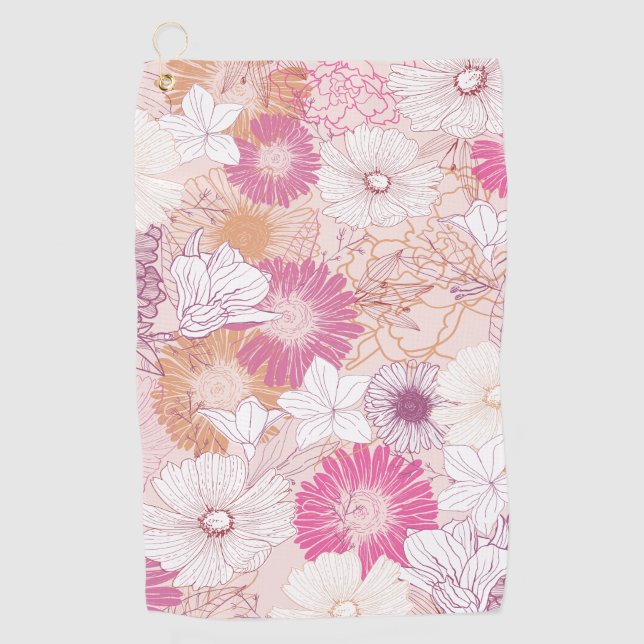 Toalla De Golf Floral sin costuras  (Anverso)