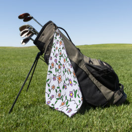 Toalla De Golf Flores Coloridas, Patrón Floral, Follaje, Boho