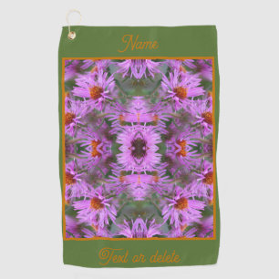 Toalla De Golf Flores de Aster Rosado Resumen Personalizado