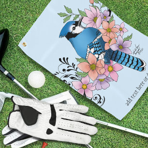 Toalla De Golf Flores de la Primavera de Jay Azul