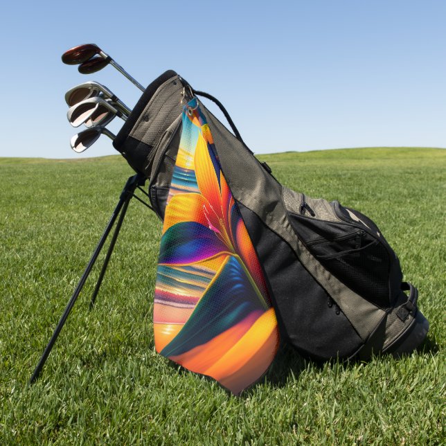 Toalla De Golf Flores de paraíso tropical (Verde)