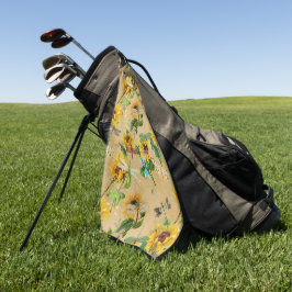 Toalla De Golf Flores de vintage y libélulas