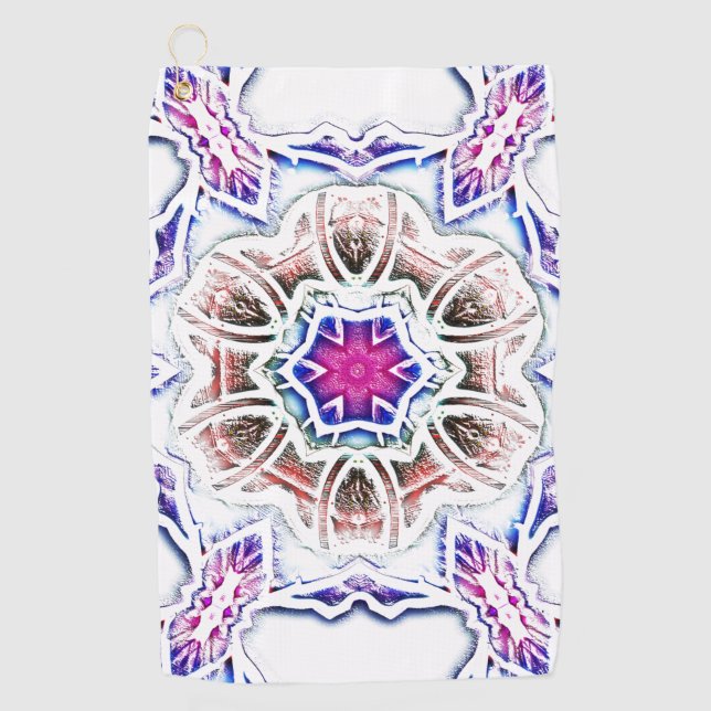 Toalla De Golf Flores en textura de yeso, sombra suave sobre blan (Anverso)