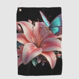 Toalla De Golf Flores Lily y Mariposa
