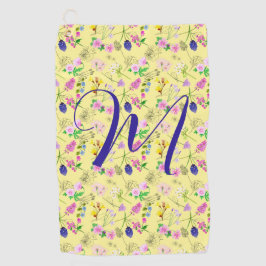 Toalla De Golf Flores silvestres delgadas de amarillo claro. Pers