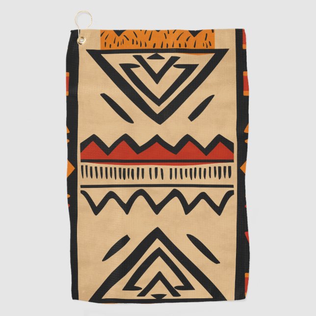 Toalla De Golf Fondo africano en colores cálidos (Anverso)