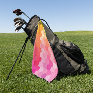 Toalla De Golf Formas para hexágonos geométricos Amarillo rosa