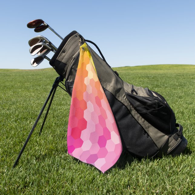 Toalla De Golf Formas para hexágonos geométricos Amarillo rosa (Verde)