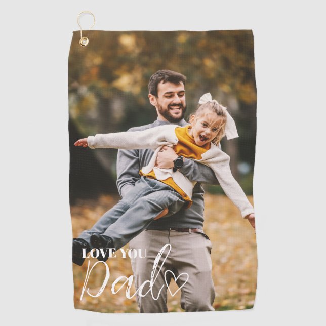 Toalla De Golf Foto de Amo personalizado a tu papá (Anverso)