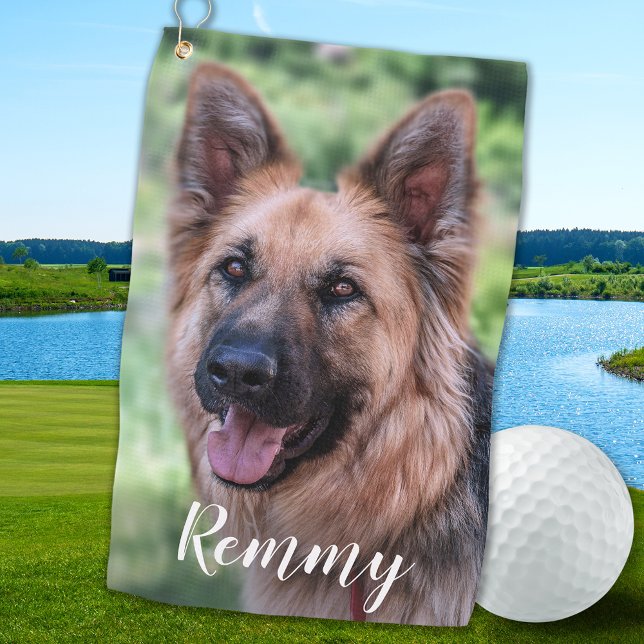 Toalla De Golf Foto de perro - Mascota Foto Perro papá Perro aman (Subido por el creador)