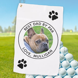Toalla De Golf Foto De Perro personalizado Mejor Papá De Par Blac