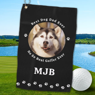 Toalla De Golf Foto de perro personalizado Mejor Papá Nunca Funny