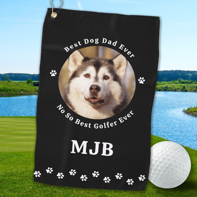 Toalla De Golf Foto de perro personalizado Mejor Papá Nunca Funny (Subido por el creador)