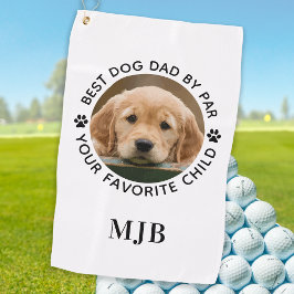 Toalla De Golf Foto De Perro personalizado Mejor Papá Por Monogra