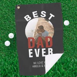 Toalla De Golf Foto moderna del Día del Mejor Papá Nunca Padre