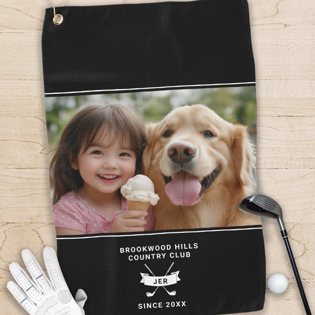 Toalla De Golf Foto Moderno Monograma Iniciales Golfer Nombre Clu (Subido por el creador)