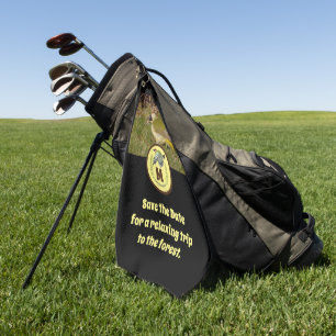 Toalla De Golf Foto monograma de carpintería verde