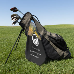 Toalla De Golf Foto monograma de la tribal Lobo Negro