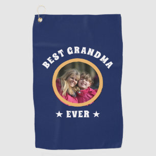 Toalla De Golf Foto personalizada de la mejor abuela jamás Person