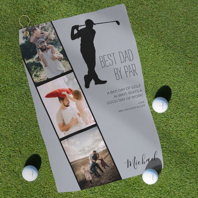 Toalla De Golf Foto Personalizada De 'Mejor Papá Por Par' (Subido por el creador)