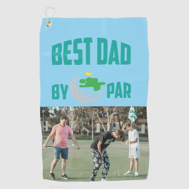 Toalla De Golf Foto Personalizada Mejor Papá Por Par (Anverso)