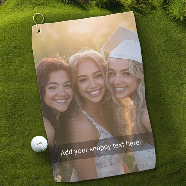 Toalla De Golf Foto personalizado con su propio meme de chat Snap (Custom Golf Towel)