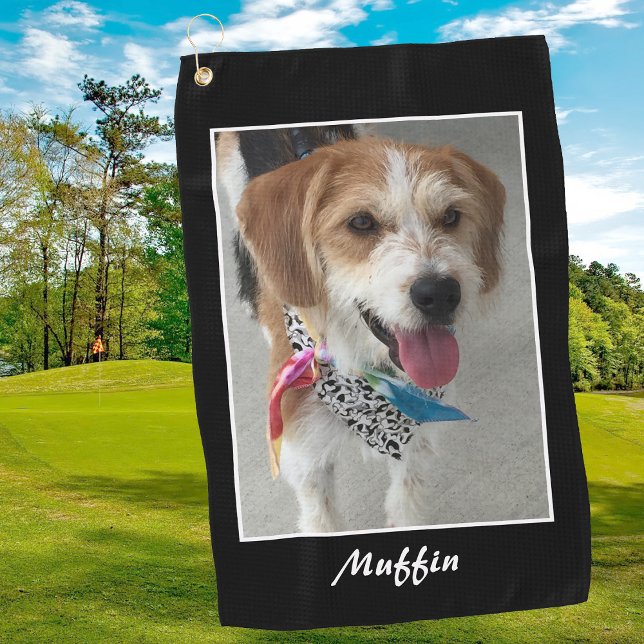 Toalla De Golf Foto y nombre del mascota, Personalizar, blanco y  (Subido por el creador)