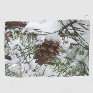 Toalla De Golf Fotografía de la naturaleza de la nieve de Pine Co