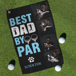 Toalla De Golf Fotos personalizadas de perros Collage Mejor Papá 