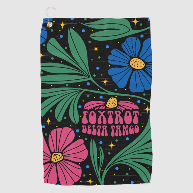 Toalla De Golf Foxtrot Delta Tango Flower Boho (Anverso)