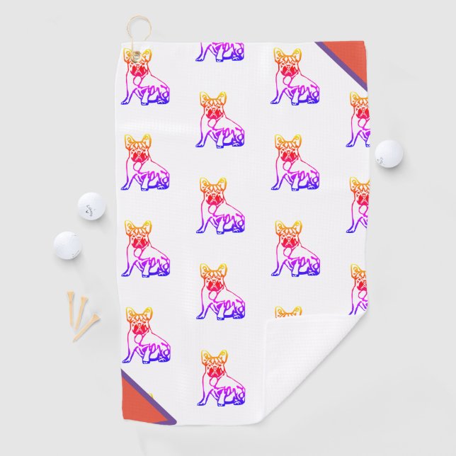 Toalla De Golf Französische Bulldogge mit Herz Comic Golfhandtuch (In situ)