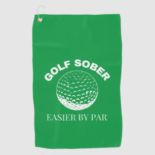 Toalla De Golf Frase divertida de golf sobrio más fácil por par d