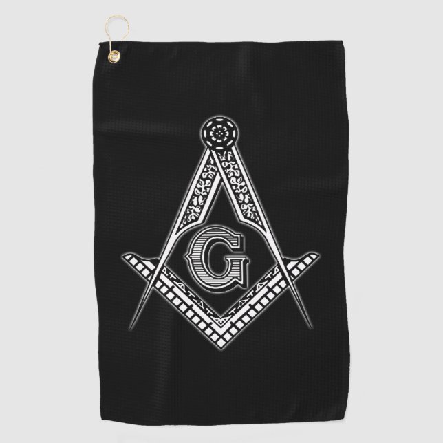 Toalla De Golf Freemason (negro) (Anverso)