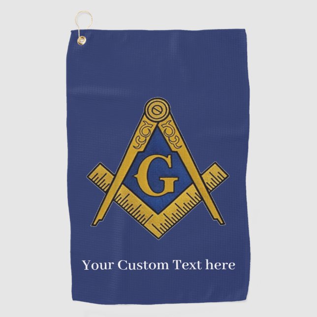 Toalla De Golf Freemason Square y Compass Masonic Gift Golfer (Anverso)