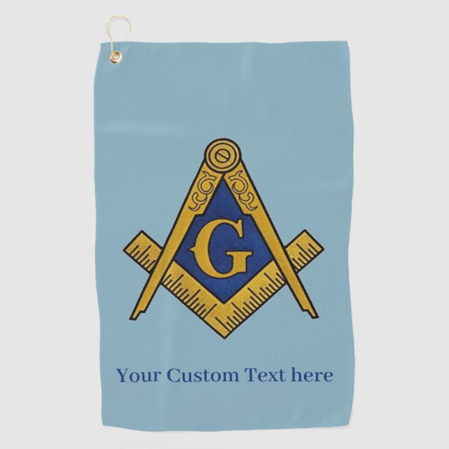 Toalla De Golf Freemason Square y Compass Masonic Gift Golfer (Anverso)