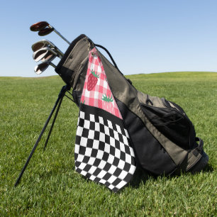 Toalla De Golf Fresas caprichosas y tablero de ajedrez