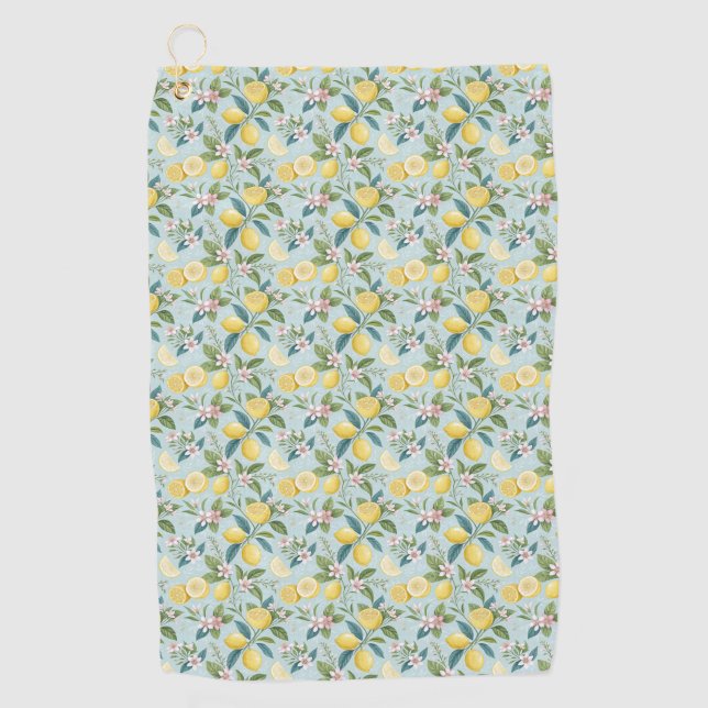 Toalla De Golf Fresh Lemon Floral Botanical Pattern  (Anverso)