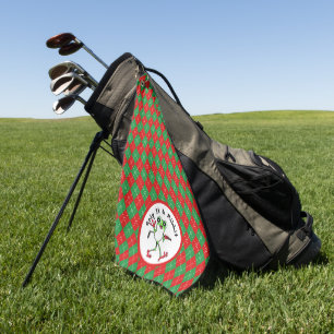 Toalla De Golf Frog Golfing Grip It y Ribit Red Green Argyle