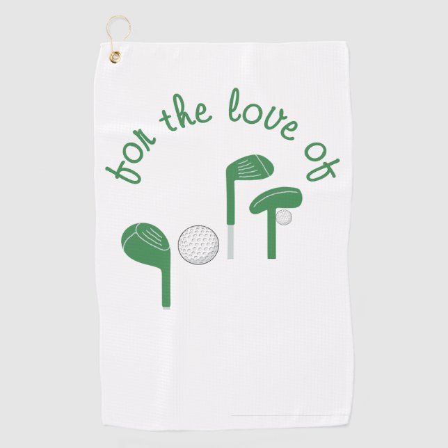 Toalla De Golf Fun "For the Love of Golf" Green Typography (Anverso)
