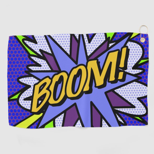 Toalla De Golf Fun Guay BOOM Comic Book Superhero (Horizontal)