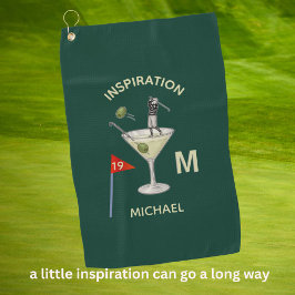 Toalla De Golf Fun Inspirational 19th Hole Cocktail Monogram Name