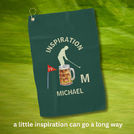 Toalla De Golf Fun Inspirational 19th Hole Cocktail Monogram Name