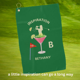 Toalla De Golf Fun Inspirational 19th Hole Cocktail Monogram Name