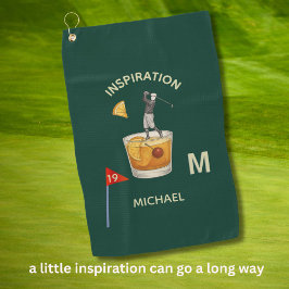Toalla De Golf Fun Inspirational 19th Hole Cocktail Monogram Name