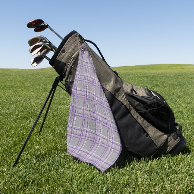 Toalla De Golf Funda de tartán clásica. Gris, lila (Verde)