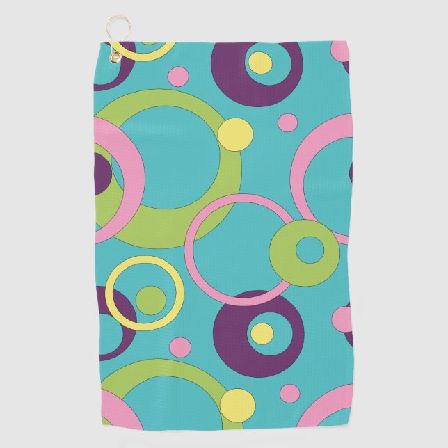 Toalla De Golf Funky Blue Circles Golf Towell (Anverso)