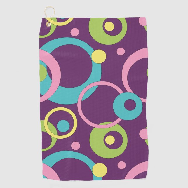 Toalla De Golf Funky Purple Circles Golf Toalla (Anverso)
