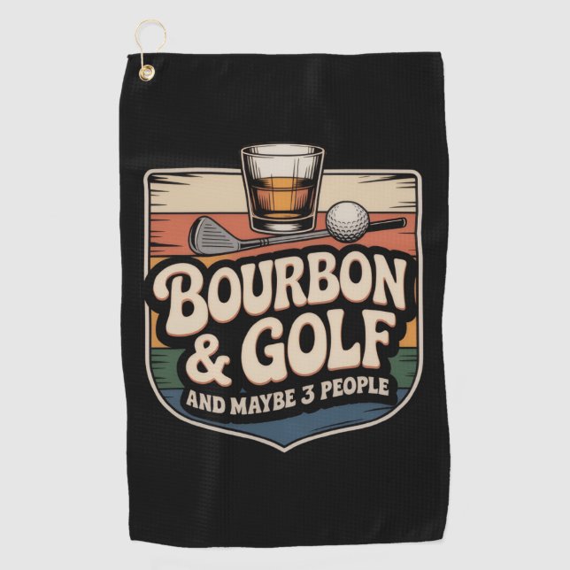 Toalla De Golf Funny Bourbon Golf Golfer Dad Gift (Anverso)