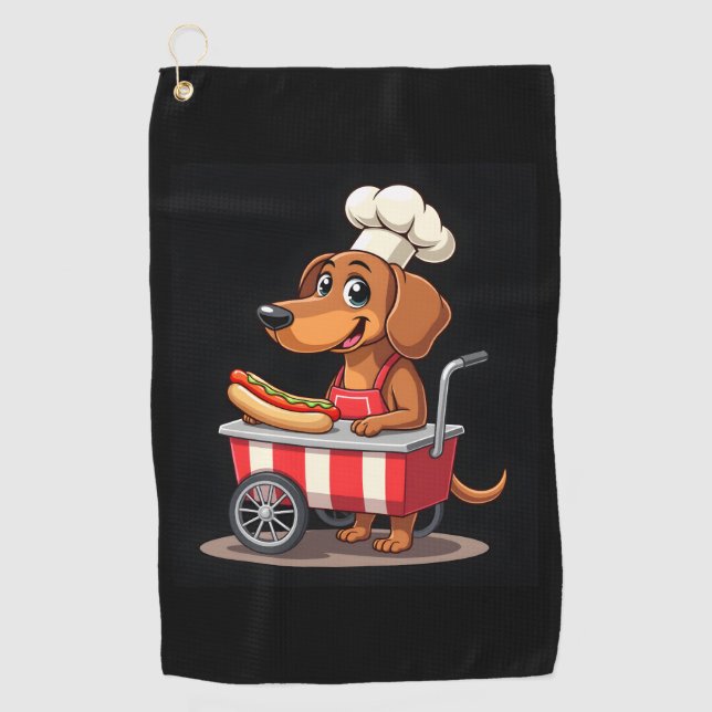 Toalla De Golf Funny Dachshund Dog Hotdog Sandwich Weenie Sausage (Anverso)